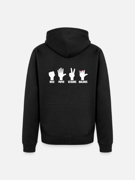 Haustier Hundebesitzer Schäferhund Steinpapier Belgischer Malinois - Unisex Premium Bio Zip Hoodie - Schwarz