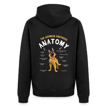 Pet Dog Berger Anatomie Drôle Malinois belge - Veste à capuche bio Premium Unisexe - noir - Dos - Nico (187cm)