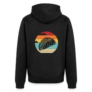 Assaisonnement rétro Hard Shell Al Pastor Taco Lover - Veste à capuche bio Premium Unisexe - noir - Dos - Nico (187cm)