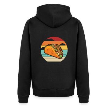 Retro Al Pastor Assaisonnement Hard Shell Taco Lover - Veste à capuche bio Premium Unisexe - noir - Dos - Nico (187cm)
