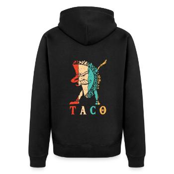 Rétro Hard Shell Al Pastor Assaisonnement Taco Lover - Veste à capuche bio Premium Unisexe - noir - Dos - Nico (187cm)