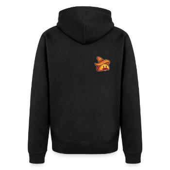 Taco Logo Emblème Coquille dure Al Pastor Assaisonnement - Veste à capuche bio Premium Unisexe - noir - Dos - Nico (187cm)