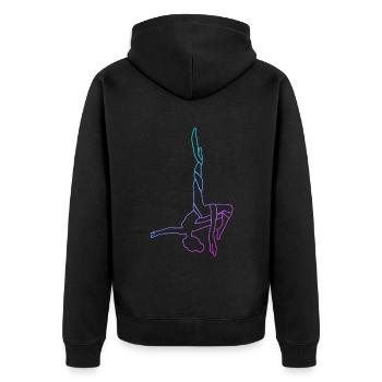 Aerial Yoga Luftakrobat Gymnastik Tänzer Aerial - Unisex Premium Bio Zip Hoodie - Schwarz - Hinten - Nico (187cm)