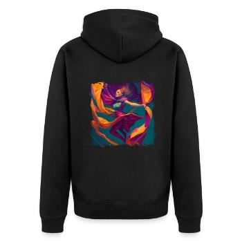 Gymnastik Aerial Yoga Luftakrobatin Tänzerin Aerial - Unisex Premium Bio Zip Hoodie - Schwarz - Hinten - Nico (187cm)