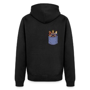 Chess Chest Pocket Player Grandmaster Queen Chess - Unisex Premium Organic Zip Hoodie - black - Back - Nico (187cm)