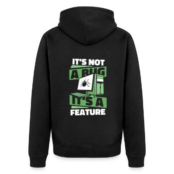 Ce n’est pas un bug, c’est un codeur développeur de fonctionnalités - Veste à capuche bio Premium Unisexe - noir - Dos - Nico (187cm)