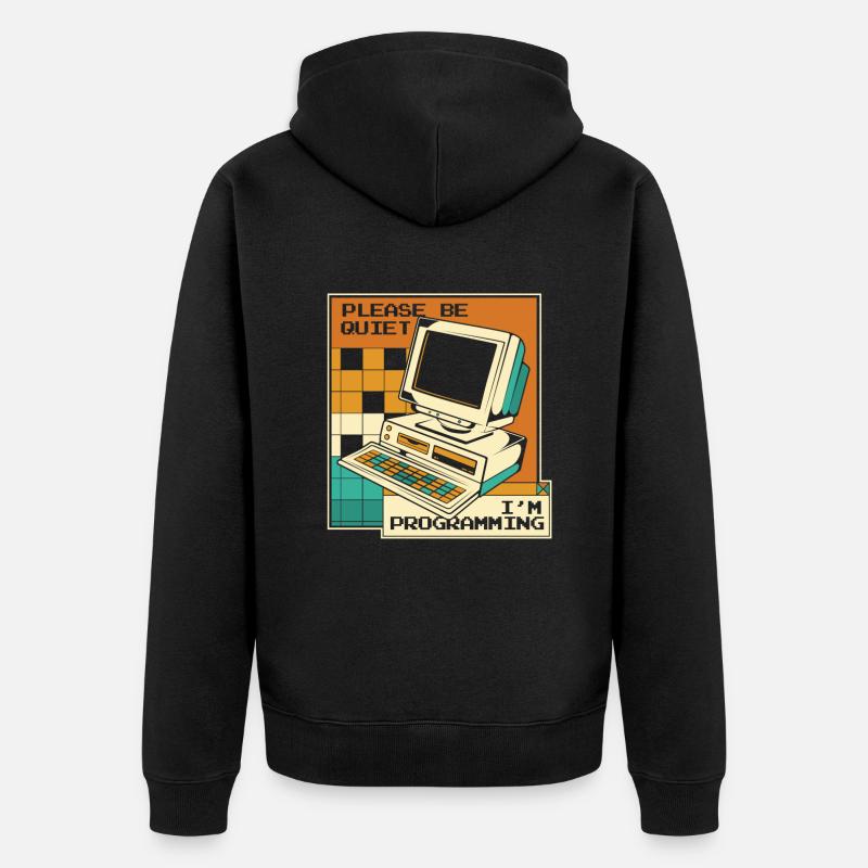 Please Be Quiet Softwareingenieur Developer - Unisex Premium Bio Zip Hoodie - Schwarz