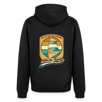 La vie est meilleure pendant les jours de vent Sports nautiques - Veste à capuche bio Premium Unisexe - noir - Dos - Nico (187cm)