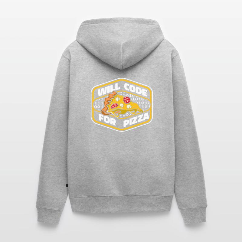 Will Code For Pizza Developer Coder Programmer Veste à capuche bio Premium Unisexe