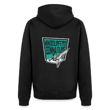 Windsurfers Gonna Surf Wellenreiter Surfer - Unisex Premium Bio Zip Hoodie - Schwarz - Hinten - Nico (187cm)
