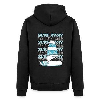 Surfez avec moi Surfer Surfer Sports nautiques - Veste à capuche bio Premium Unisexe - noir - Dos - Nico (187cm)