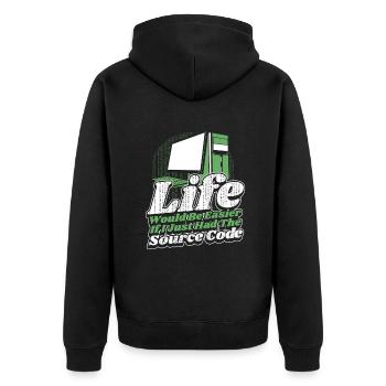 Life Would Be Easier Developer Coder Programmer - Unisex Premium Organic Zip Hoodie - black - Back - Nico (187cm)