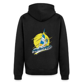 Windsurfers, surfeurs, surfeurs, sports nautiques - Veste à capuche bio Premium Unisexe - noir - Dos - Nico (187cm)