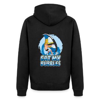 Eat My Bubbles Wassersport Wellenreiter Surfer - Unisex Premium Bio Zip Hoodie - Schwarz - Hinten - Nico (187cm)