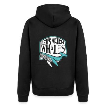 Let's Watch Whales Blue Beluga Cetacea Whale - Unisex Premium Organic Zip Hoodie - black - Back - Nico (187cm)