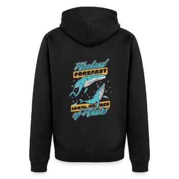 100% Chance Of Whales Blue Beluga Cetacea Whale - Unisex Premium Organic Zip Hoodie - black - Back - Nico (187cm)