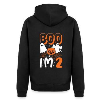 Enfants de 2 ans Naissance Paresseux effrayant Halloween - Veste à capuche bio Premium Unisexe - noir - Dos - Nico (187cm)