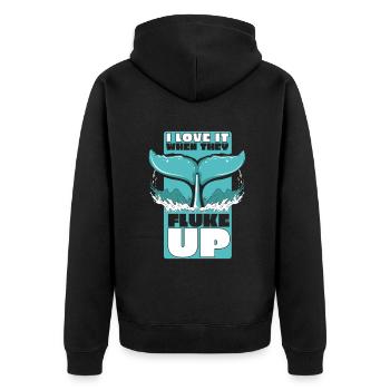 I Love It When They Fluke Up Cachalot Cetacea - Unisex Premium Organic Zip Hoodie - black - Back - Nico (187cm)