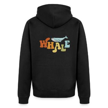 Béluga bleu rétro Cetacea Cachalot Watcher Whale - Veste à capuche bio Premium Unisexe - noir - Dos - Nico (187cm)