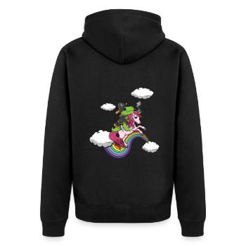 Dinosaure Pirate Licorne Paresseuse Creepy Halloween - Veste à capuche bio Premium Unisexe - noir - Dos - Nico (187cm)