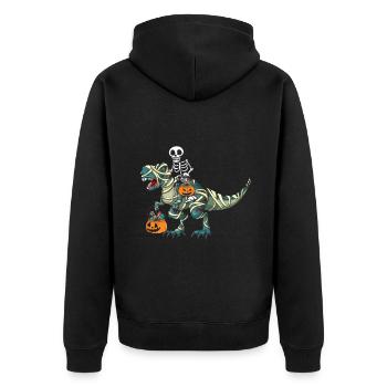 Squelette Dinosaure Citrouille Cool Creepy Halloween - Veste à capuche bio Premium Unisexe - noir - Dos - Nico (187cm)