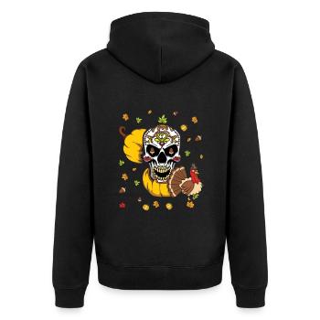 Turquie Vibes Automne Automne Muertos Jour des morts - Veste à capuche bio Premium Unisexe - noir - Dos - Nico (187cm)