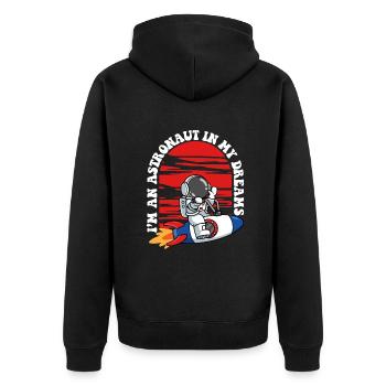 Je suis un astronaute dans mes rêves Cosmonaute - Veste à capuche bio Premium Unisexe - noir - Dos - Nico (187cm)
