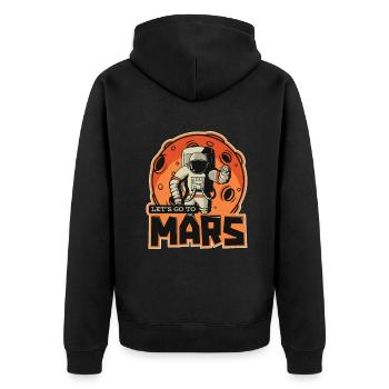 Allons sur Mars Taikonaut Cosmonaut Spaceship - Veste à capuche bio Premium Unisexe - noir - Dos - Nico (187cm)