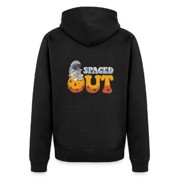 Spaced Out Spaceship Taikonaut Cosmonaut - Unisex Premium Organic Zip Hoodie - black - Back - Nico (187cm)
