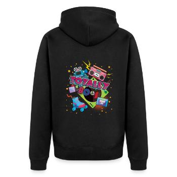 Total 80er Jahre Karneval 80er Jahre Retro Party Jahr 1980 - Unisex Premium Bio Zip Hoodie - Schwarz - Hinten - Nico (187cm)