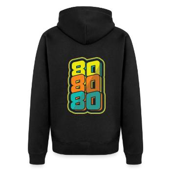 Awesome 80s Carnival 80s Retro Party 1980 - Unisex Premium Organic Zip Hoodie - black - Back - Nico (187cm)