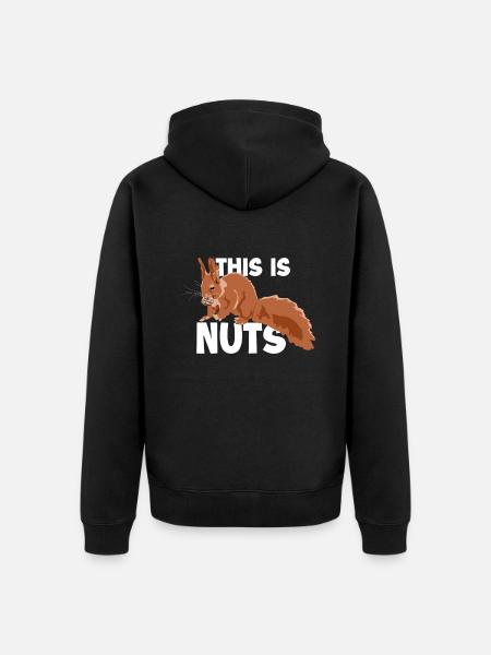 This Is Nuts Fuchshörnchen Grauhörnchen - Unisex Premium Bio Zip Hoodie - Schwarz