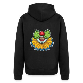 Party Karneval Gruselig Gruseliger Clown Narrenzirkus - Unisex Premium Bio Zip Hoodie - Schwarz - Hinten - Nico (187cm)