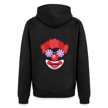 Party Karneval Lustiges Clownsgesicht Narrenzirkus - Unisex Premium Bio Zip Hoodie - Schwarz - Hinten - Nico (187cm)