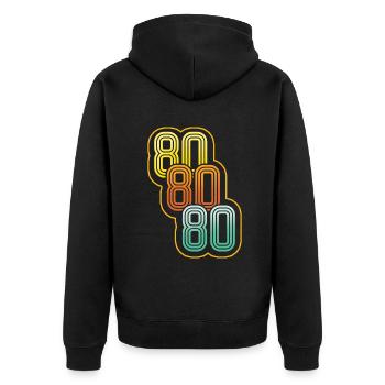 Vintage Love 80s Carnival 80s Retro Party 1980 - Unisex Premium Organic Zip Hoodie - black - Back - Nico (187cm)