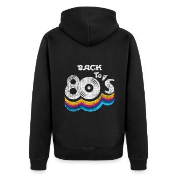 Back To 80s Carnival 80s Retro Party 1980 - Unisex Premium Organic Zip Hoodie - black - Back - Nico (187cm)