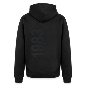 On October 1983 Year 1983 Retro Vintage 1983 - Unisex Premium Organic Zip Hoodie - black - Back - Nico (187cm)