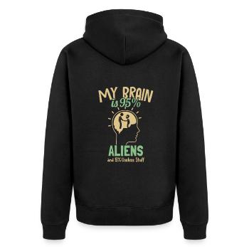 Mon cerveau est composé à 95% d’extraterrestres Conspiration d’OVNI - Veste à capuche bio Premium Unisexe - noir - Dos - Nico (187cm)