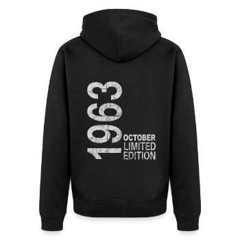 Since 1963 Year 1963 Retro Vintage October 1963 - Unisex Premium Organic Zip Hoodie - black - Back - Nico (187cm)
