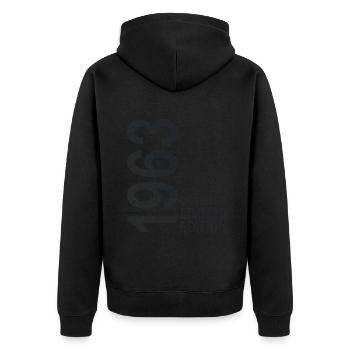 On October 1963 Year 1963 Retro Vintage 1963 - Unisex Premium Organic Zip Hoodie - black - Back - Nico (187cm)