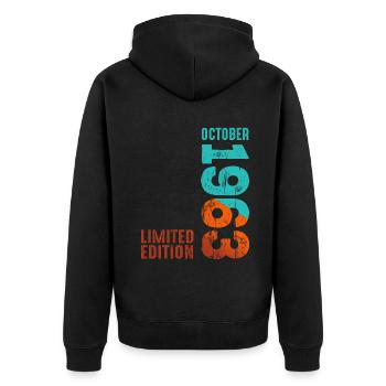 Since October 1963 Year 1963 Retro Edition - Unisex Premium Organic Zip Hoodie - black - Back - Nico (187cm)
