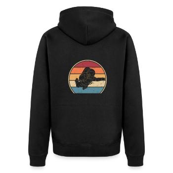 Retro Spaceship Taikonaut Cosmonaut Spaceman - Unisex Premium Organic Zip Hoodie - black - Back - Nico (187cm)