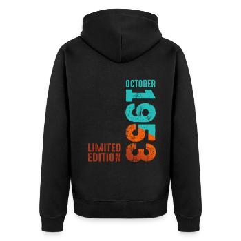 Since October 1953 Year 1953 Retro Edition - Unisex Premium Organic Zip Hoodie - black - Back - Nico (187cm)