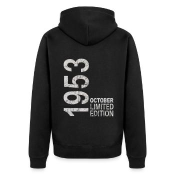Since 1953 Year 1953 Retro Vintage October 1953 - Unisex Premium Organic Zip Hoodie - black - Back - Nico (187cm)