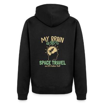 Mon cerveau est à 95% un vaisseau spatial cosmonaute de voyage spatial - Veste à capuche bio Premium Unisexe - noir - Dos - Nico (187cm)