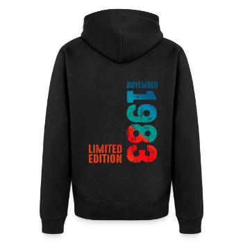 Vintage Retro 72 1972 Classic - Unisex Premium Organic Zip Hoodie - black - Back - Nico (187cm)