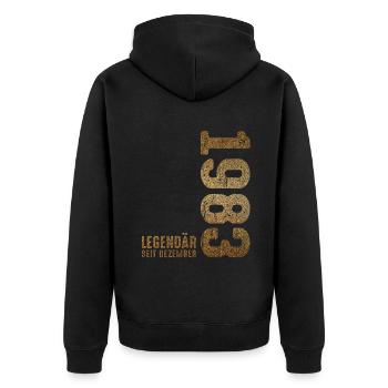Since December 1983 Year 1983 Retro Vintage 1983 - Unisex Premium Bio Zip Hoodie - Schwarz - Hinten - Nico (187cm)