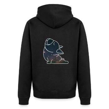Rüde Vierbeiner Wauwau Hundebesitzer Yoga Hund - Unisex Premium Bio Zip Hoodie - Schwarz - Hinten - Nico (187cm)