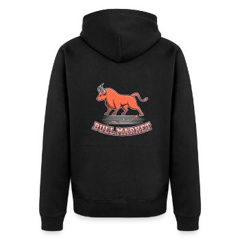 Bull Market Stock Market Stock Market Trader - Unisex Premium Organic Zip Hoodie - black - Back - Nico (187cm)