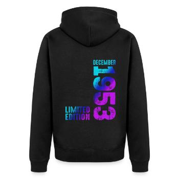 Since December 1953 Year 1953 Retro Vintage 1953 - Unisex Premium Organic Zip Hoodie - black - Back - Nico (187cm)